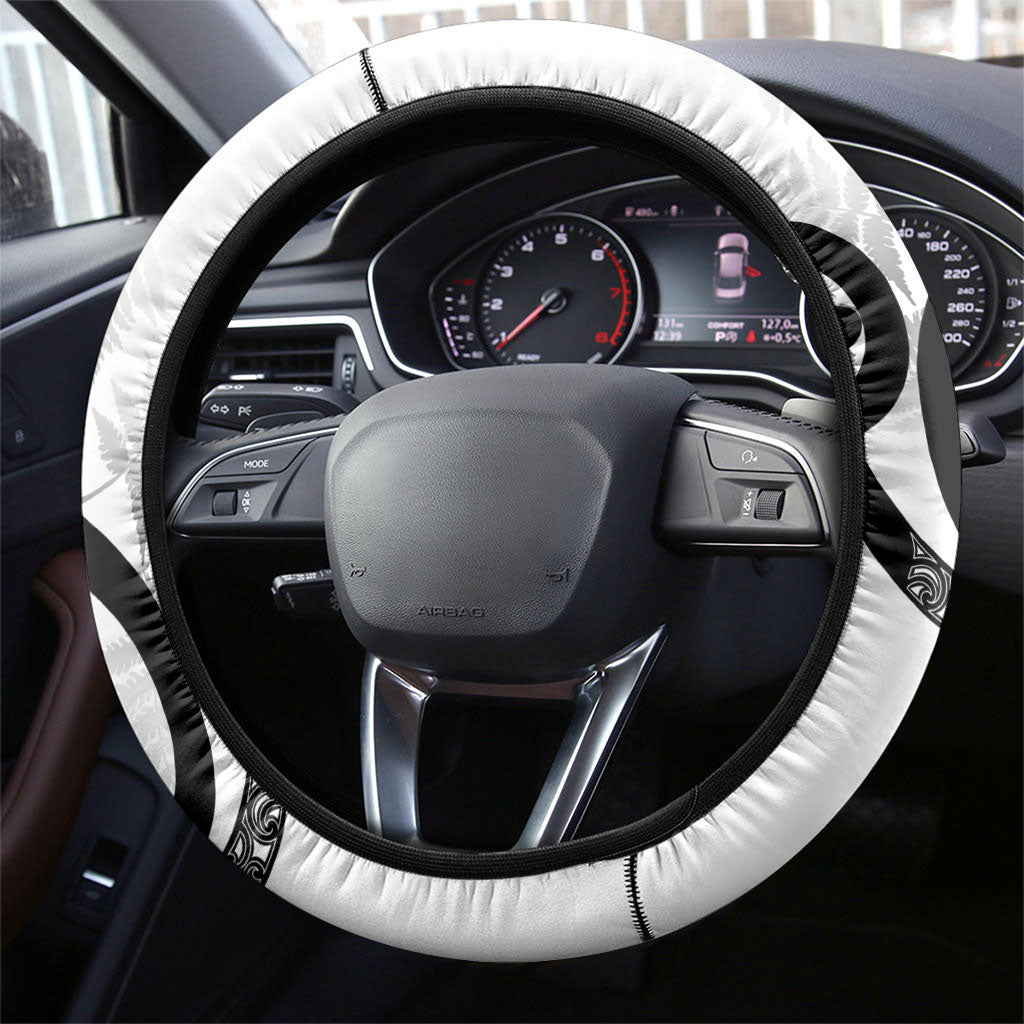 New Zealand WC2026 White Steering Wheel Cover Silver Fern LT7 - Polynesian Pride