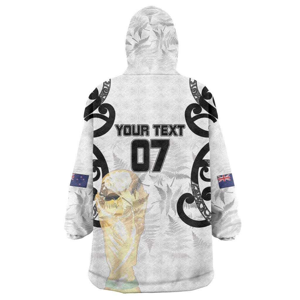 New Zealand WC2026 Custom White Wearable Blanket Hoodie Silver Fern LT7 - Polynesian Pride