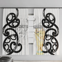 New Zealand WC2026 White Window Curtain Silver Fern LT7 With Hooks White - Polynesian Pride
