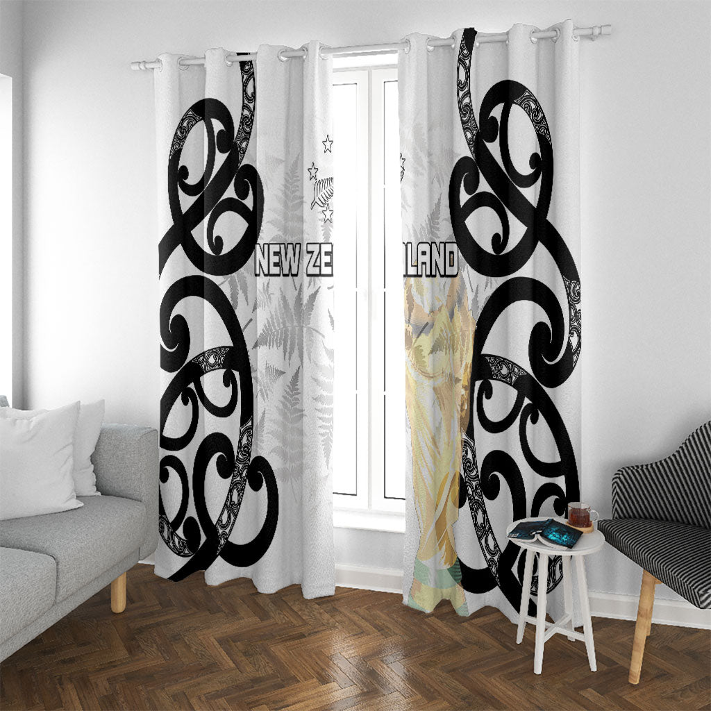 New Zealand WC2026 White Window Curtain Silver Fern LT7 With Grommets White - Polynesian Pride