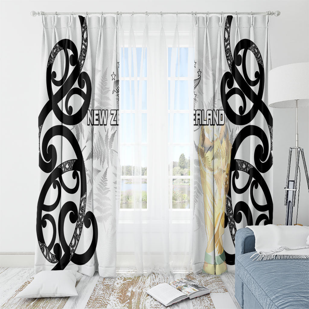 New Zealand WC2026 White Window Curtain Silver Fern LT7 - Polynesian Pride
