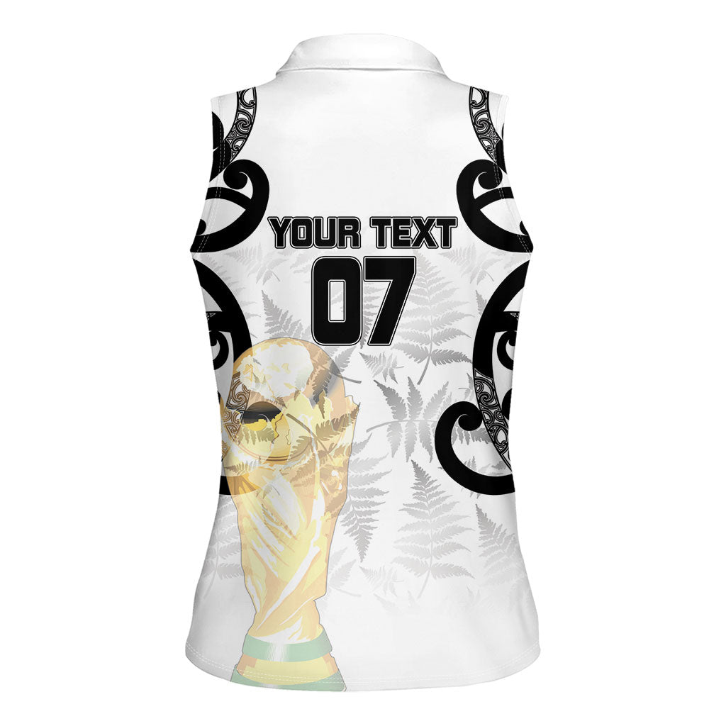 New Zealand WC2026 Custom White Women Sleeveless Polo Shirt Silver Fern LT7 - Polynesian Pride