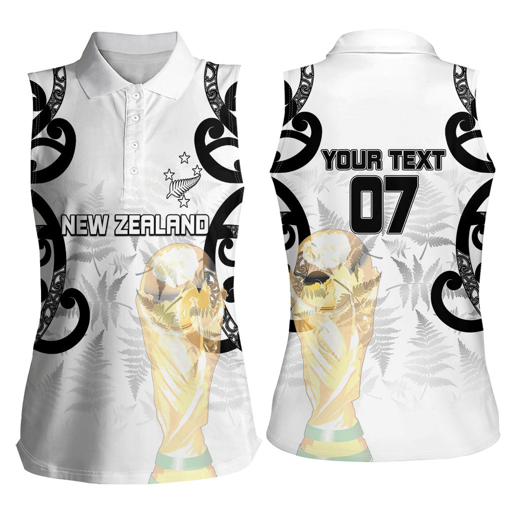 New Zealand WC2026 Custom White Women Sleeveless Polo Shirt Silver Fern LT7 - Polynesian Pride