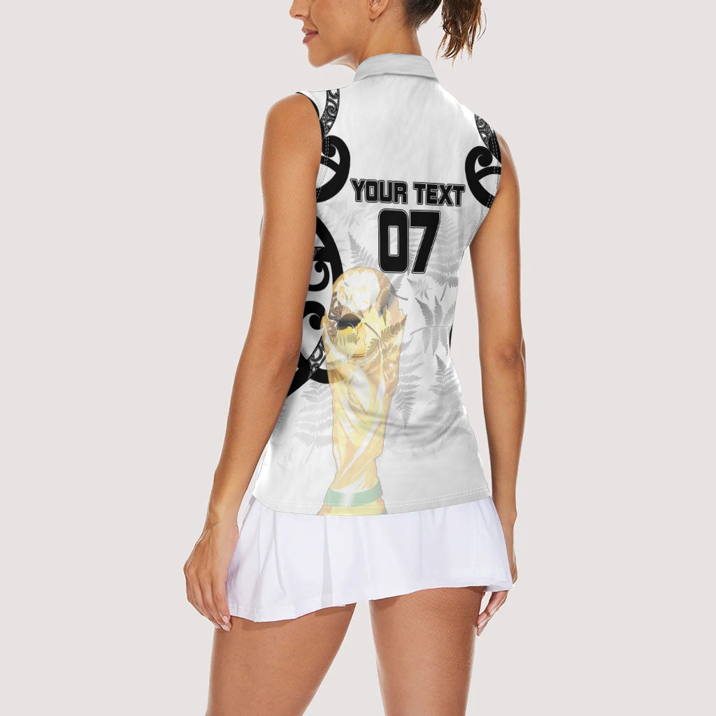 New Zealand WC2026 Custom White Women Sleeveless Polo Shirt Silver Fern LT7 - Polynesian Pride