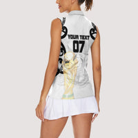 New Zealand WC2026 Custom White Women Sleeveless Polo Shirt Silver Fern LT7 - Polynesian Pride