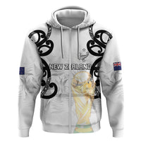 New Zealand WC2026 Custom White Zip Hoodie Silver Fern LT7 Zip Hoodie White - Polynesian Pride