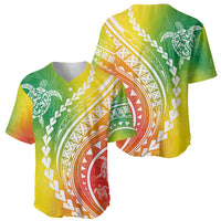 Polynesian Pride Baseball Jersey Turtle Hibiscus Luxury Style - Reggae LT7 - Polynesian Pride