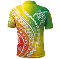 Polynesian Pride Polo Shirt Turtle Hibiscus Luxury Style - Reggae LT7 - Polynesian Pride