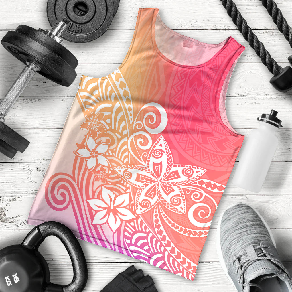 Polynesia Men Tank Top Plumeria Pink Gradient Curves LT7 Pink - Polynesian Pride