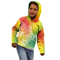Polynesia Kid Hoodie Plumeria Reggae Curves LT7 - Polynesian Pride