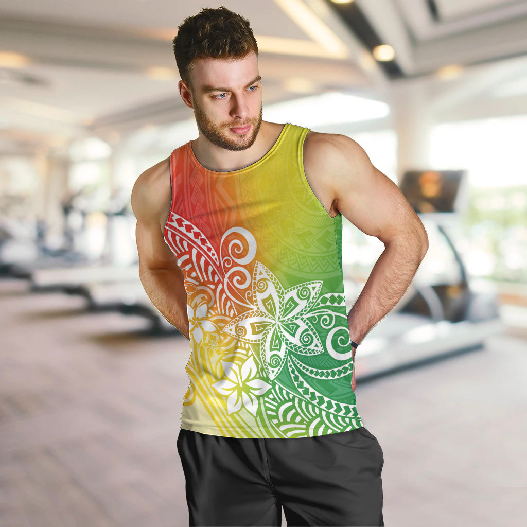 Polynesia Men Tank Top Plumeria Reggae Curves LT7 - Polynesian Pride