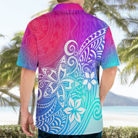 Polynesia Hawaiian Shirt Plumeria Galaxy Gradient Curves LT7 - Polynesian Pride