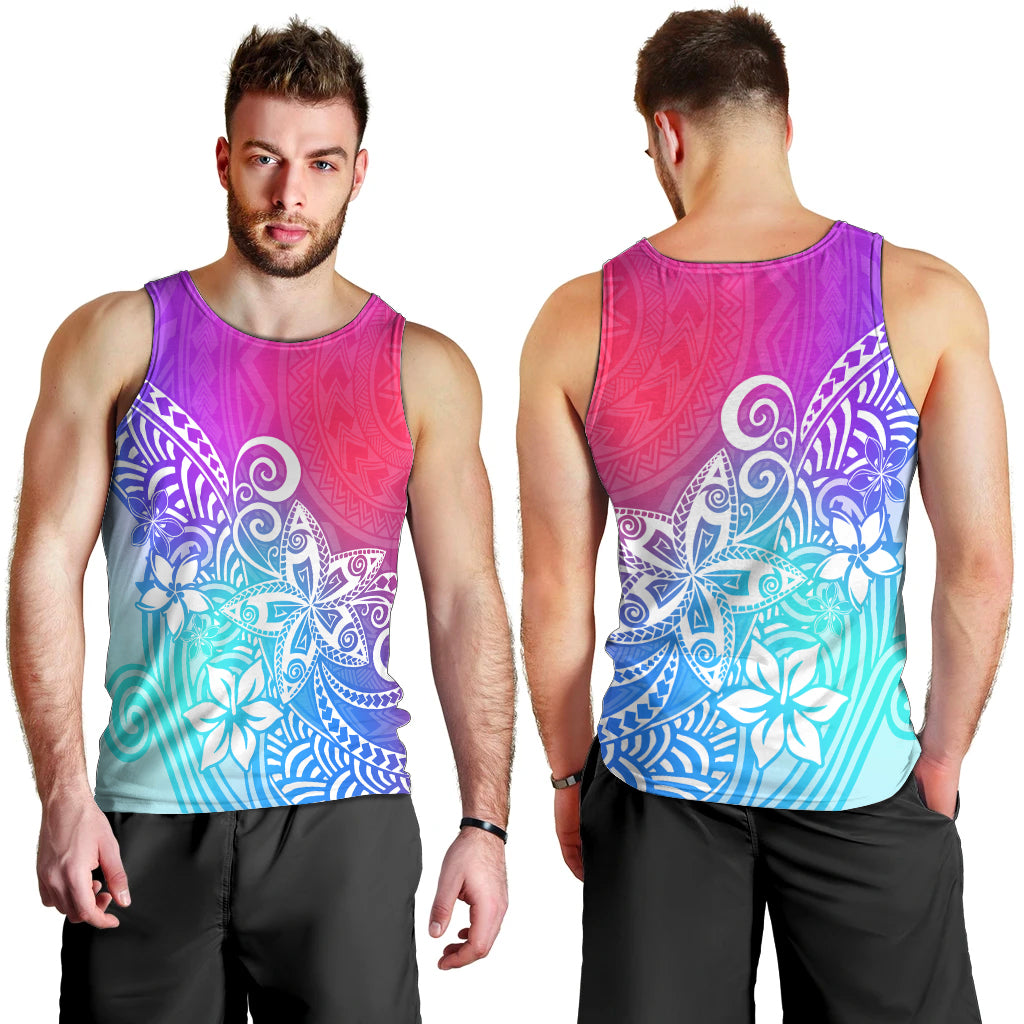 Polynesia Men Tank Top Plumeria Galaxy Gradient Curves LT7 - Polynesian Pride