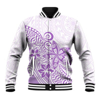 Polynesia Baseball Jacket Plumeria Lavender Curves LT7 Unisex Purple - Polynesian Pride