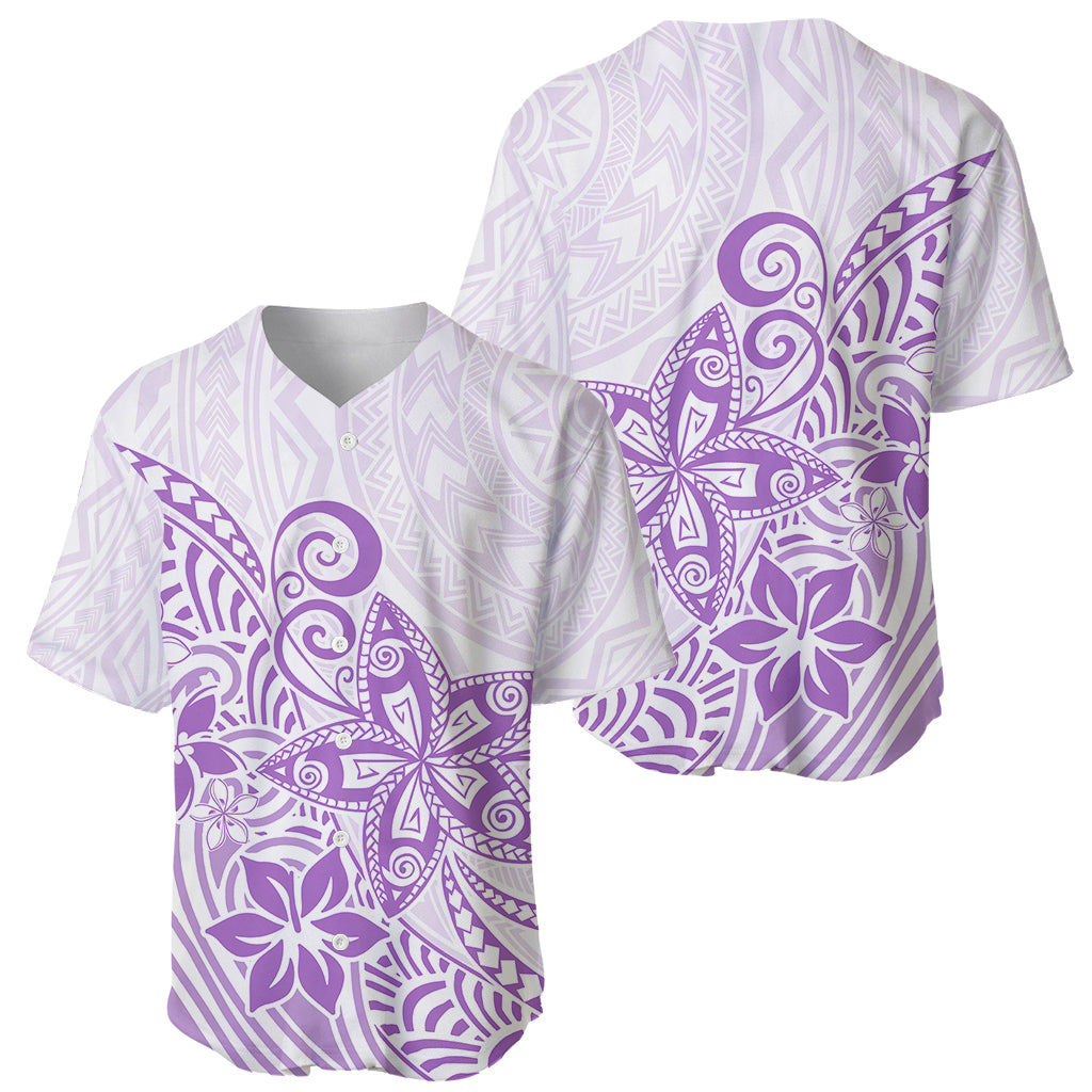Polynesia Baseball Jersey Plumeria Lavender Curves LT7 - Polynesian Pride