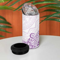 Polynesia 4 in 1 Can Cooler Tumbler Plumeria Lavender Curves