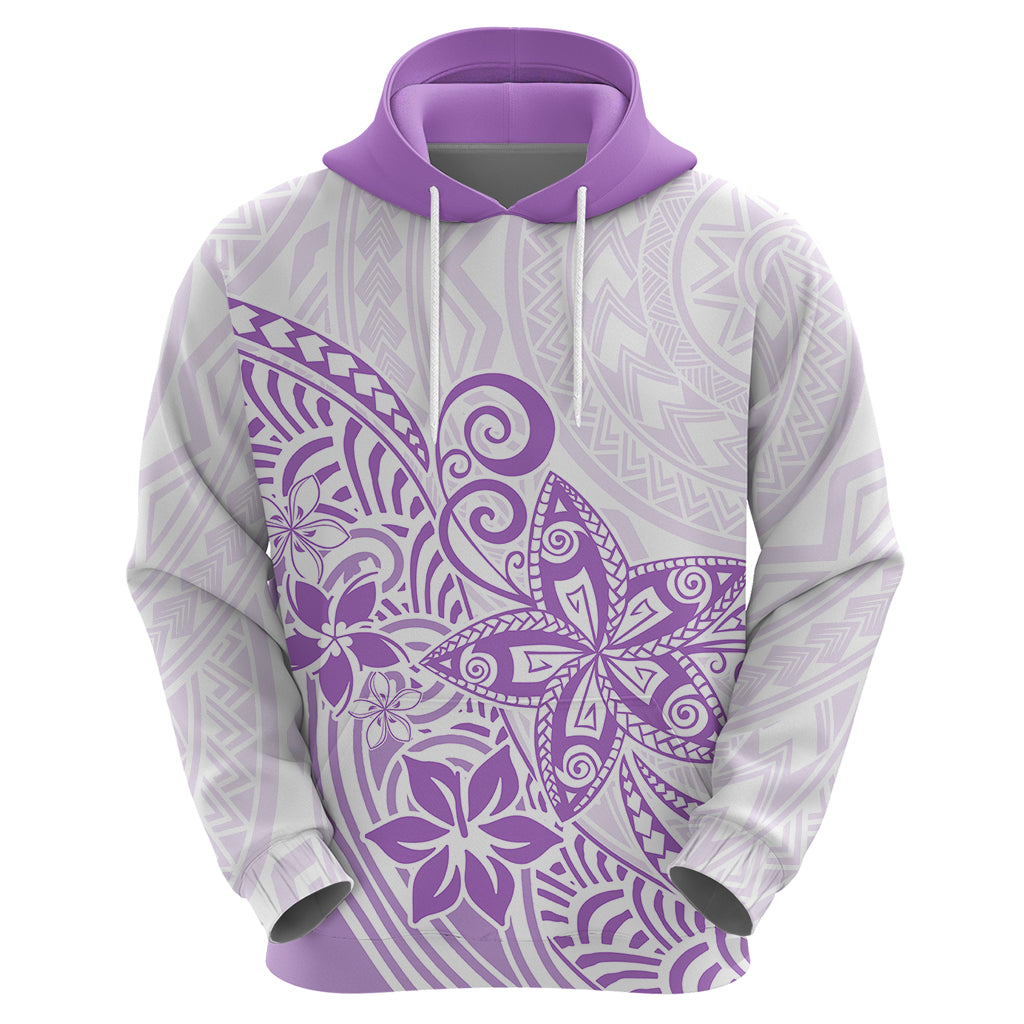 Polynesia Hoodie Plumeria Lavender Curves LT7 - Polynesian Pride