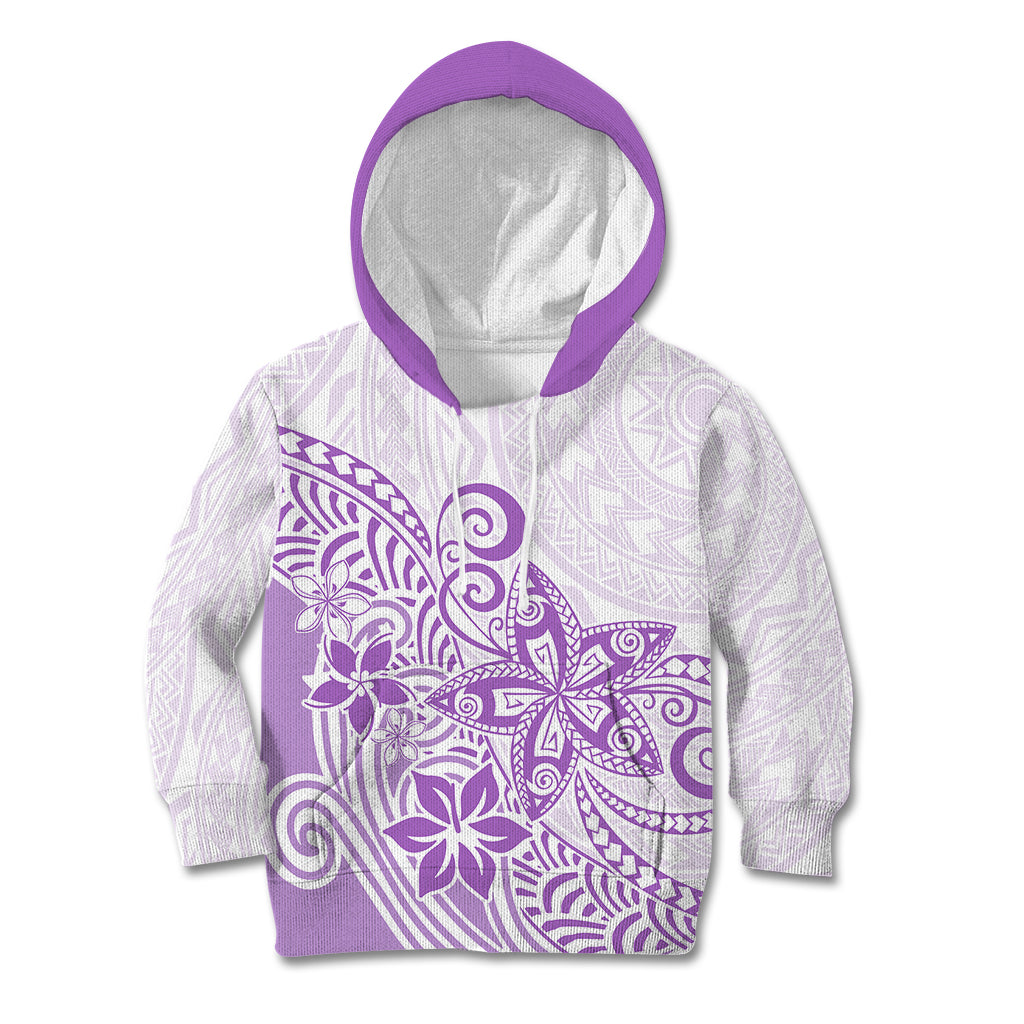 Polynesia Kid Hoodie Plumeria Lavender Curves LT7 Hoodie Purple - Polynesian Pride