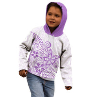 Polynesia Kid Hoodie Plumeria Lavender Curves LT7 - Polynesian Pride