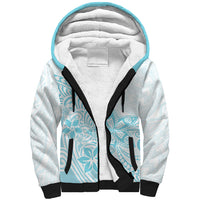 Polynesia Sherpa Hoodie Plumeria Turquoise Curves LT7 Unisex Turquoise - Polynesian Pride