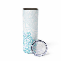 Polynesia Skinny Tumbler Plumeria Turquoise Curves