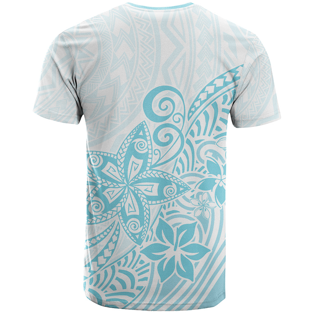 Polynesia T Shirt Plumeria Turquoise Curves LT7 - Polynesian Pride