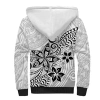 Polynesia Sherpa Hoodie Plumeria White Curves LT7 - Polynesian Pride