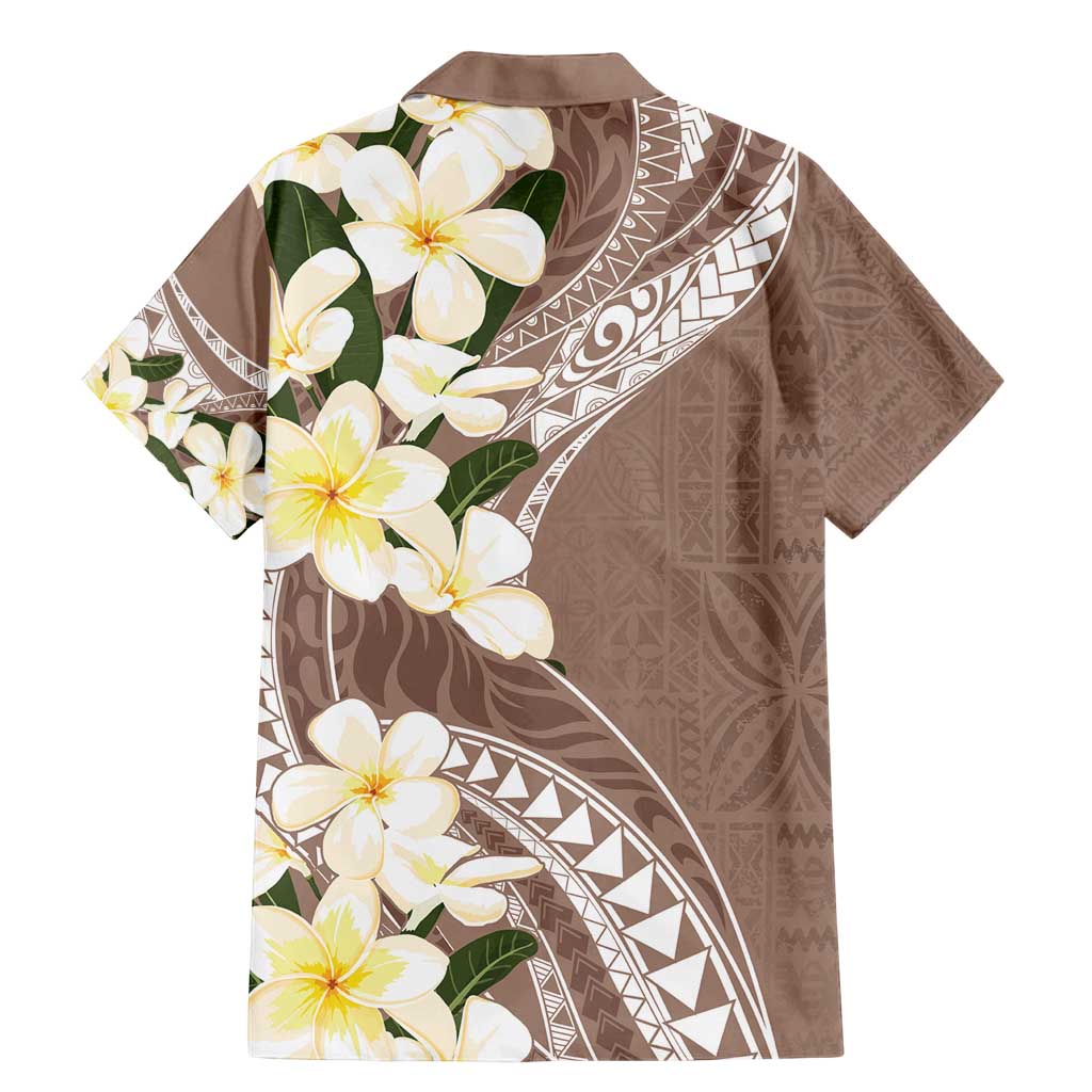 Aloha Hawaii Festive Family Matching Mermaid Dress and Hawaiian Shirt Frangipani Lace Classic - Beige