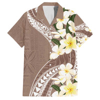 Aloha Hawaii Festive Family Matching Tank Maxi Dress and Hawaiian Shirt Frangipani Lace Classic - Beige