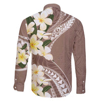 Aloha Hawaii Festive Family Matching Tank Maxi Dress and Hawaiian Shirt Frangipani Lace Classic - Beige