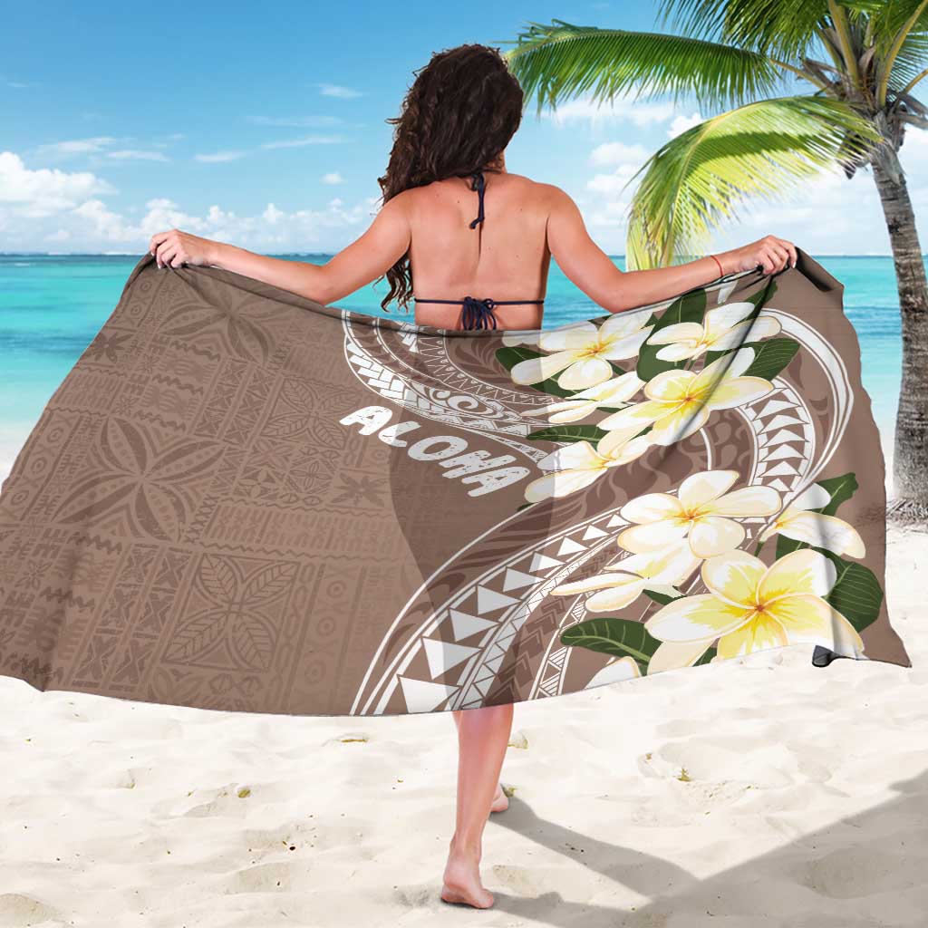 Aloha Hawaii Festive Sarong Frangipani Lace Classic - Beige