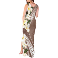 Aloha Hawaii Festive Tank Maxi Dress Frangipani Lace Classic - Beige