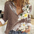 Aloha Hawaii Festive Women Casual Shirt Frangipani Lace Classic - Beige