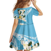 Aloha Hawaii Festive Family Matching Off Shoulder Short Dress and Hawaiian Shirt Frangipani Lace Classic - Turquoise