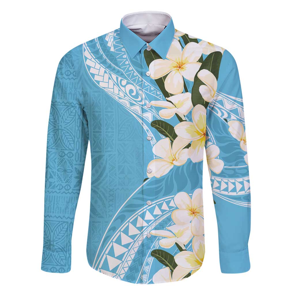 Aloha Hawaii Festive Family Matching Tank Maxi Dress and Hawaiian Shirt Frangipani Lace Classic - Turquoise
