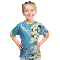 Aloha Hawaii Festive Kid T Shirt Frangipani Lace Classic - Turquoise LT7 Turquoise - Polynesian Pride