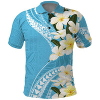 Aloha Hawaii Festive Polo Shirt Frangipani Lace Classic - Turquoise LT7 Turquoise - Polynesian Pride