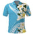 Aloha Hawaii Festive Polo Shirt Frangipani Lace Classic - Turquoise
