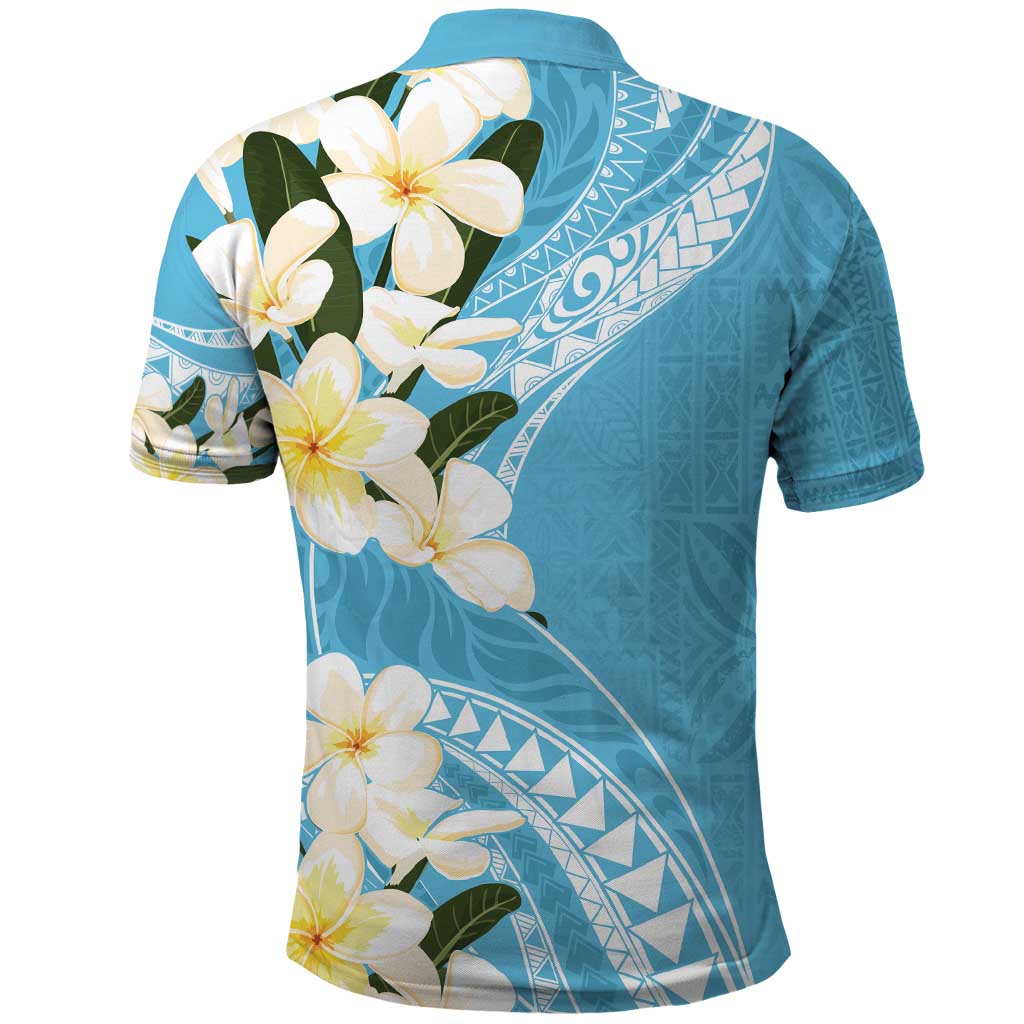 Aloha Hawaii Festive Polo Shirt Frangipani Lace Classic - Turquoise LT7 - Polynesian Pride