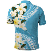 Aloha Hawaii Festive Polo Shirt Frangipani Lace Classic - Turquoise LT7 - Polynesian Pride