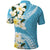 Aloha Hawaii Festive Polo Shirt Frangipani Lace Classic - Turquoise