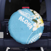 Aloha Hawaii Festive Spare Tire Cover Frangipani Lace Classic - Turquoise