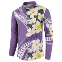 Aloha Hawaii Festive Button Sweatshirt Frangipani Lace Classic - Lavender
