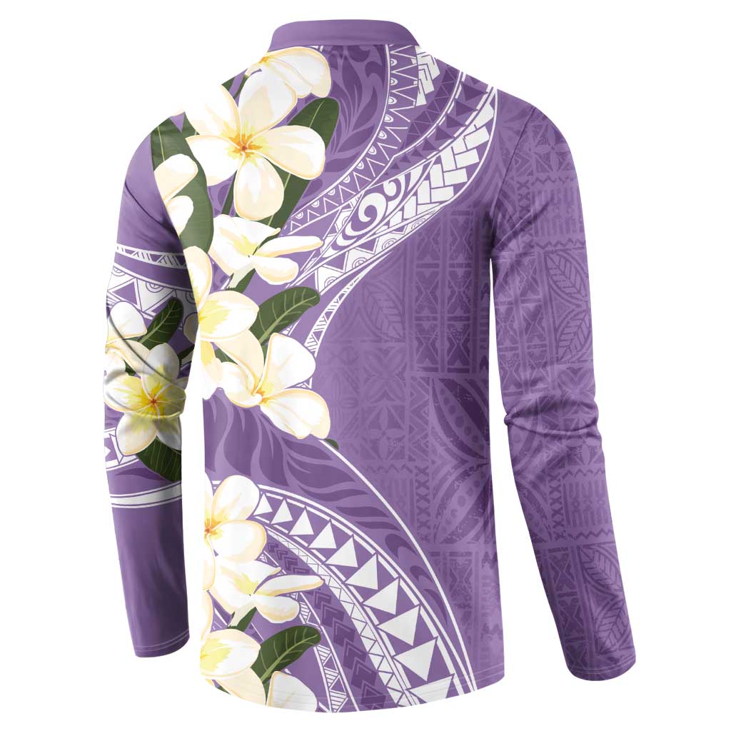 Aloha Hawaii Festive Button Sweatshirt Frangipani Lace Classic - Lavender