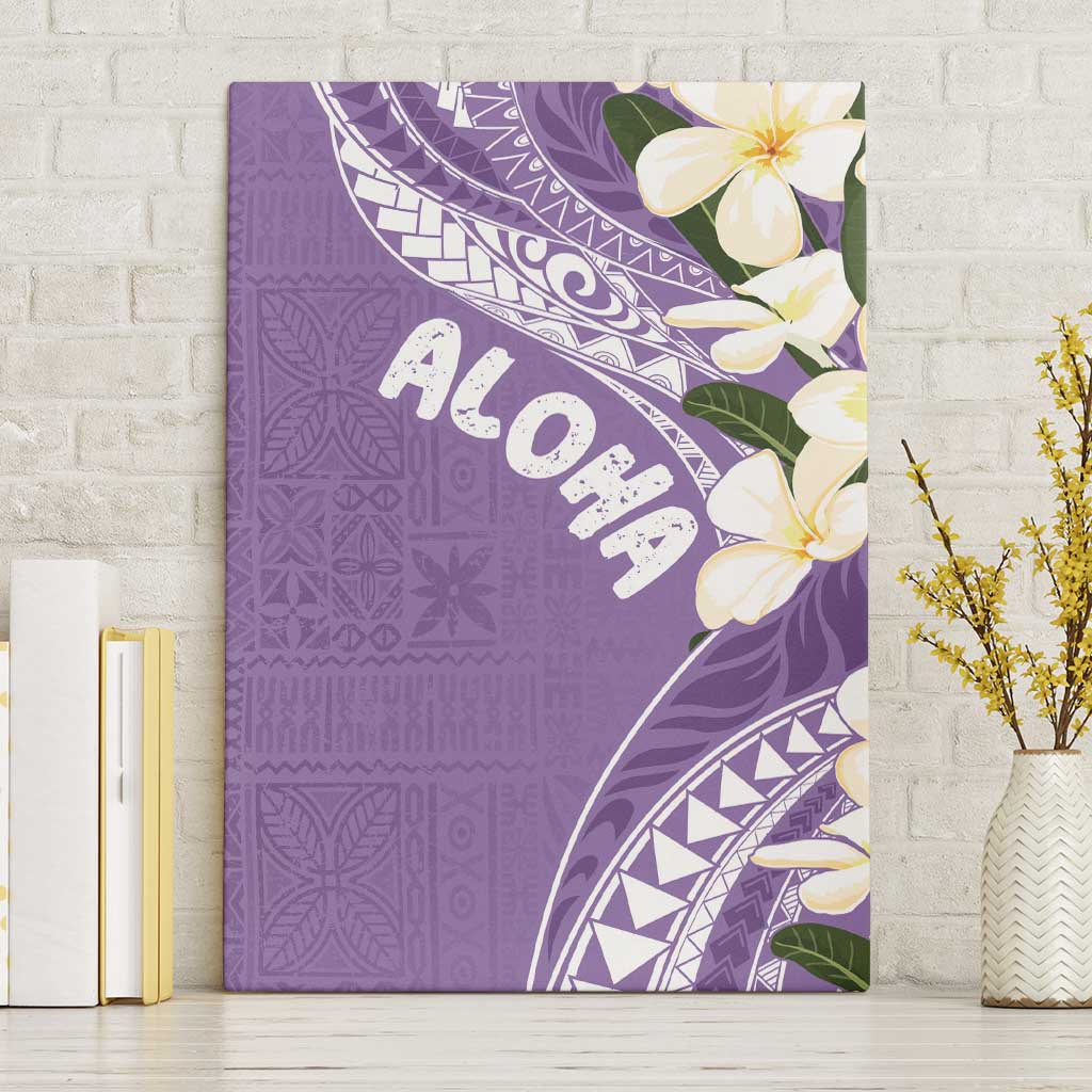 Aloha Hawaii Festive Canvas Wall Art Frangipani Lace Classic - Lavender