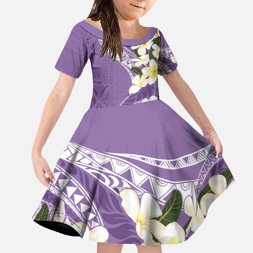 Aloha Hawaii Festive Family Matching Mermaid Dress and Hawaiian Shirt Frangipani Lace Classic - Lavender