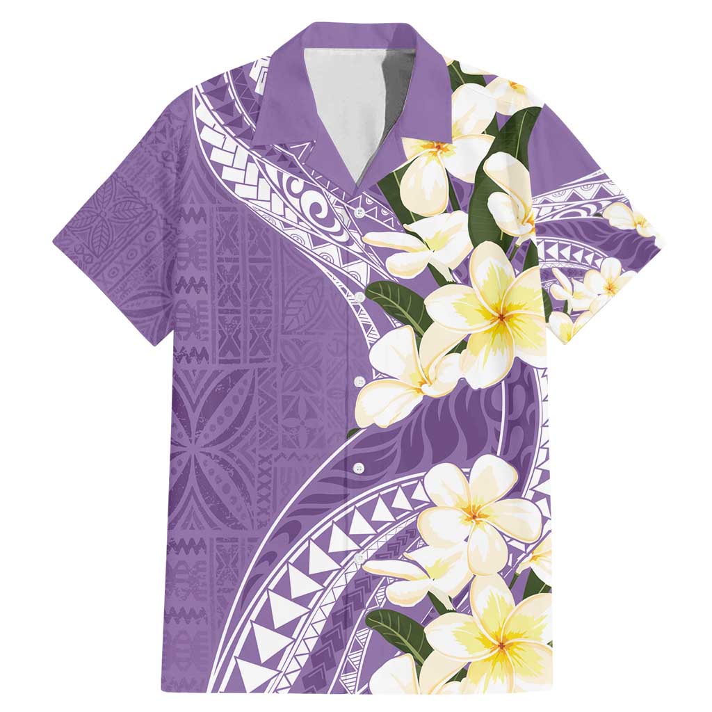 Aloha Hawaii Festive Family Matching Mermaid Dress and Hawaiian Shirt Frangipani Lace Classic - Lavender