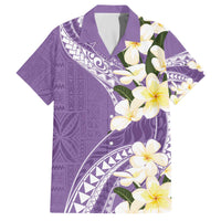 Aloha Hawaii Festive Family Matching Puletasi and Hawaiian Shirt Frangipani Lace Classic - Lavender
