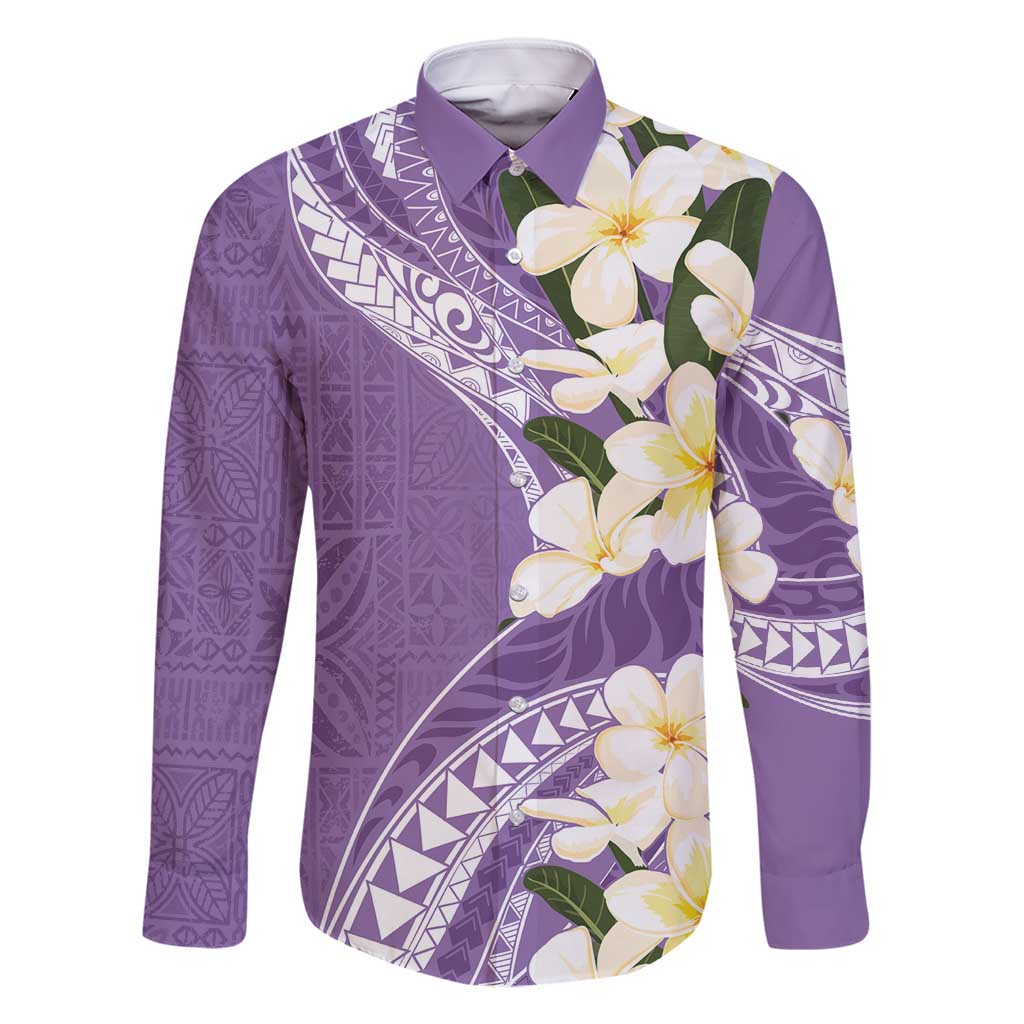 Aloha Hawaii Festive Family Matching Tank Maxi Dress and Hawaiian Shirt Frangipani Lace Classic - Lavender