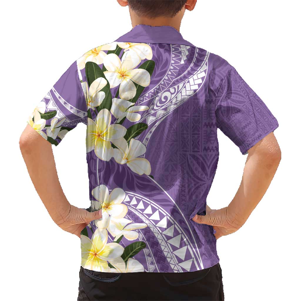 Aloha Hawaii Festive Kid Hawaiian Shirt Frangipani Lace Classic - Lavender LT7 - Polynesian Pride